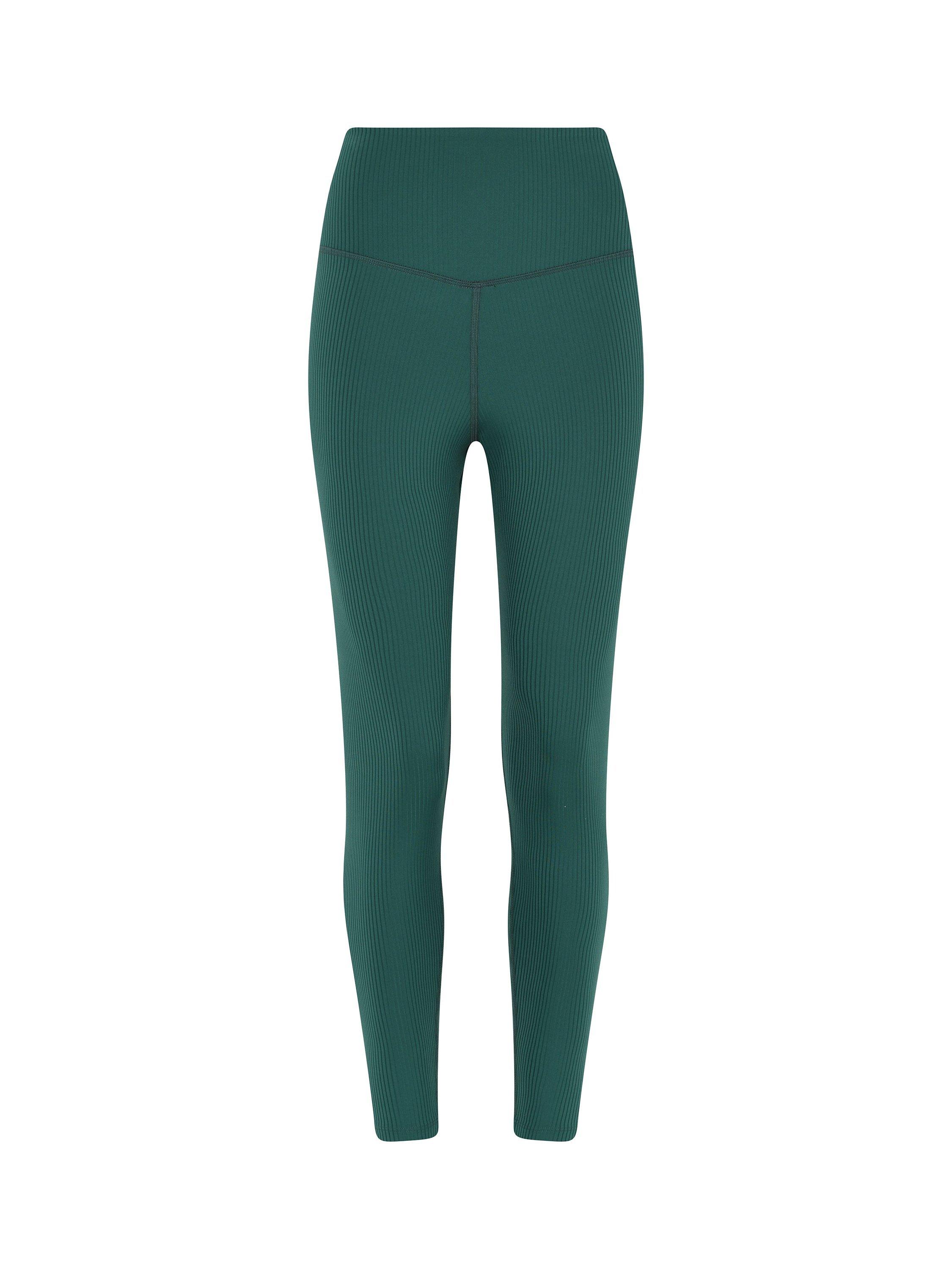 Girlfriend Collective High Rise Compression Ribbed 7/8 Leggings, Rain Forest