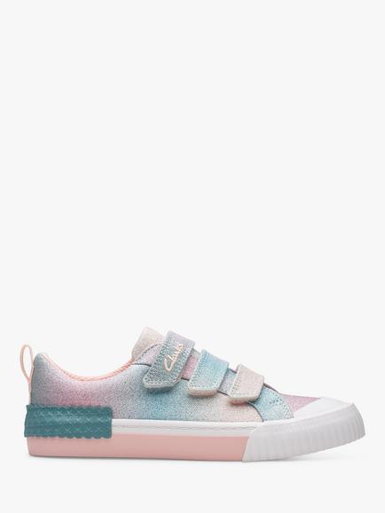 Clarks Kids' Foxing Brill Glitter Trainers, Multi, Multi