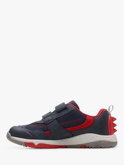 Clarks Kids' 3D Steggy Tail Fun Trainers, Navy - view 2, Navy