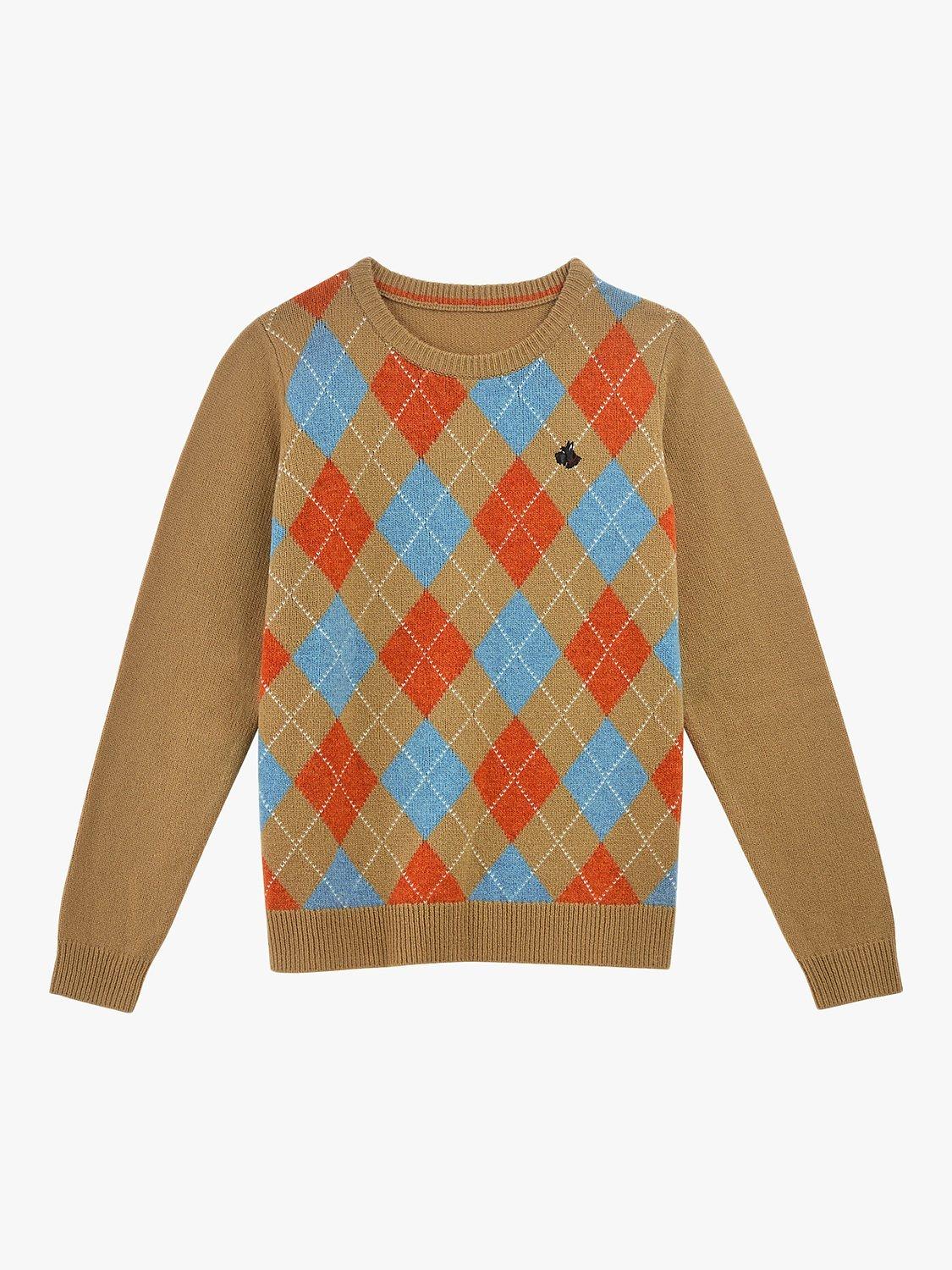 Radley Harlequin Argyle Wool Blend Jumper, Camel