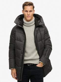 Superdry City Chevron Padded Jacket, Grey, Grey