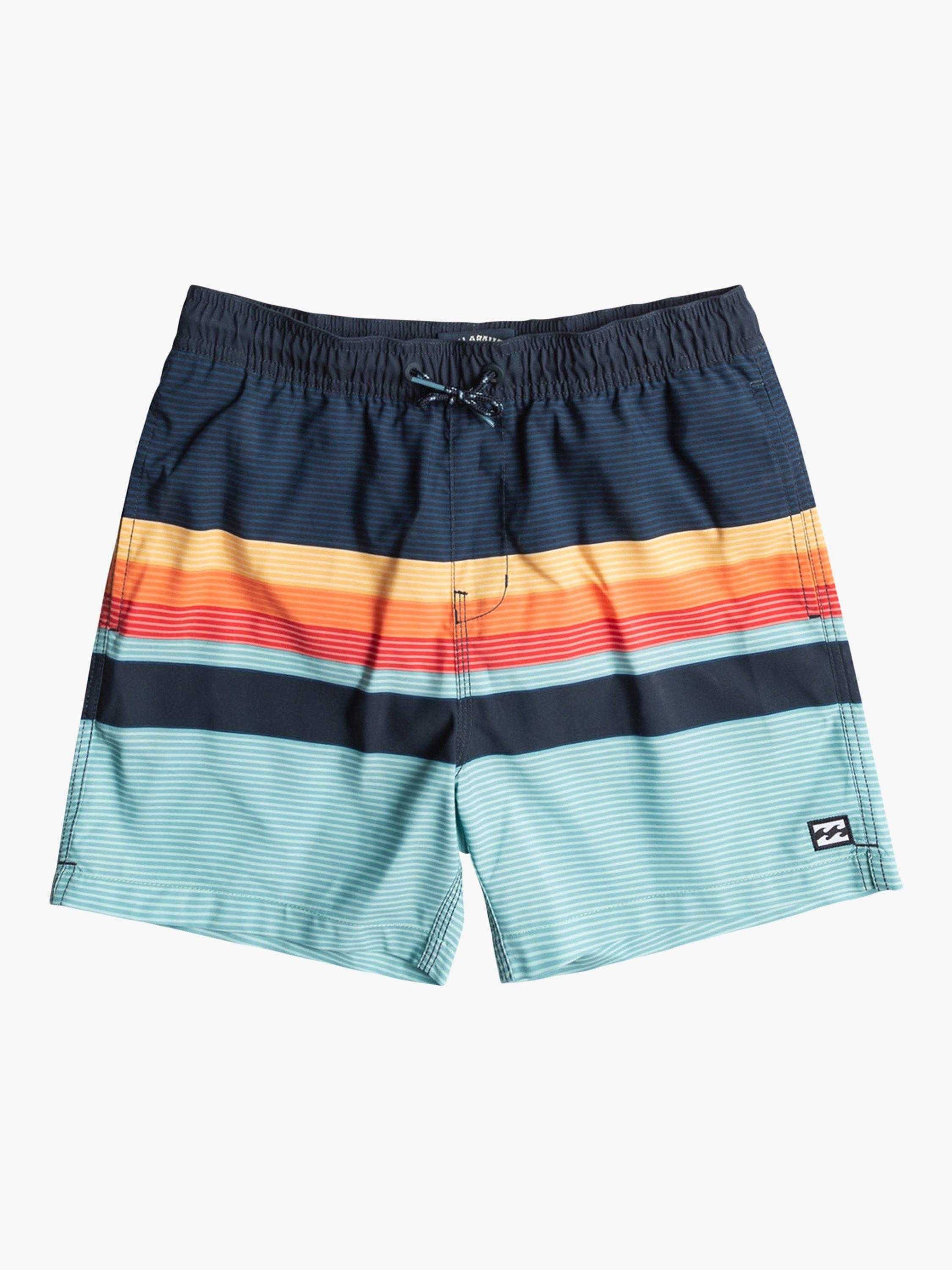 Billabong Kids' All Day Stripe Swim Shorts, Blue/Multi