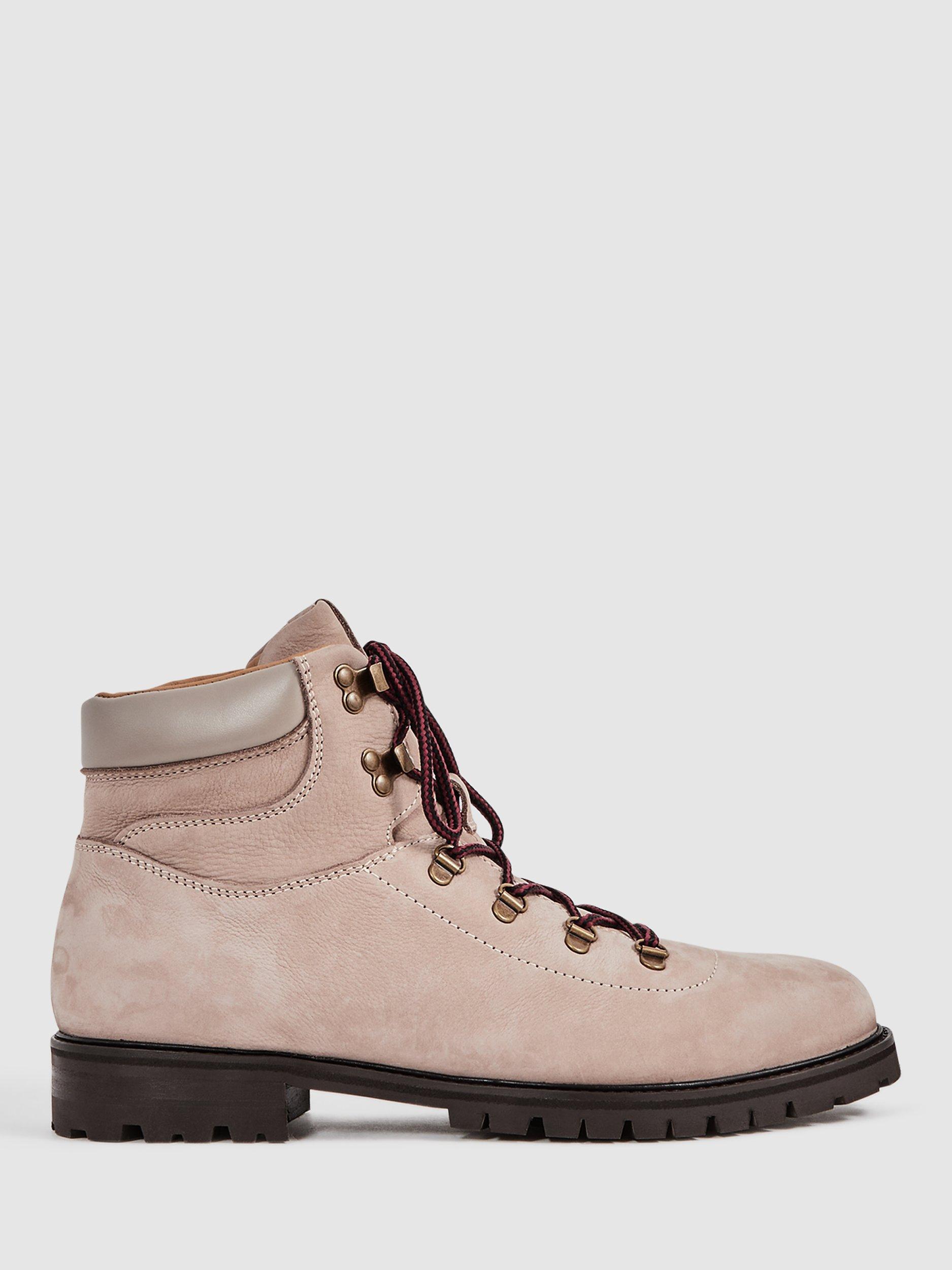 Reiss Ashdown Nubuk Hiking Boots, Stone