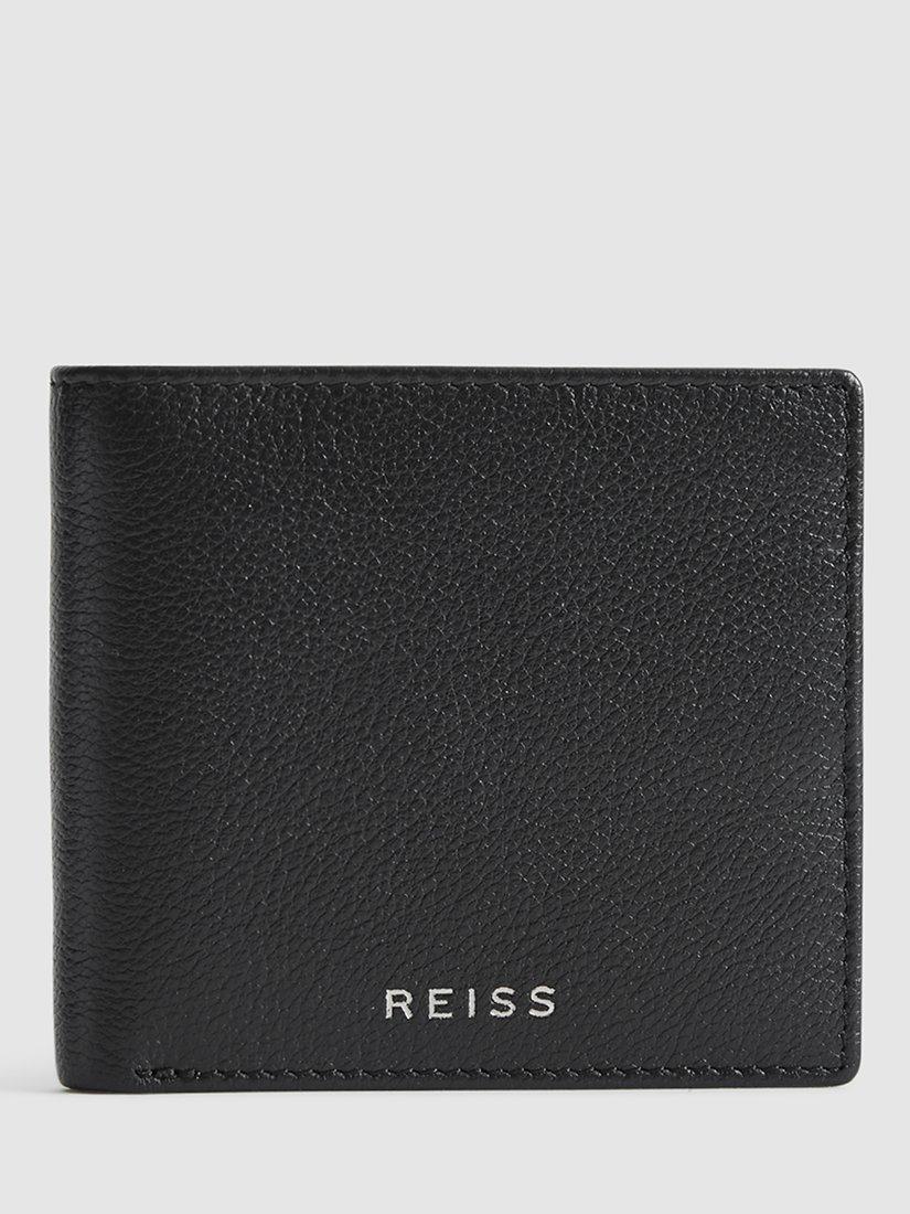 Product image 1 of 4, which shows Reiss Cabot Leather Wallet, Black