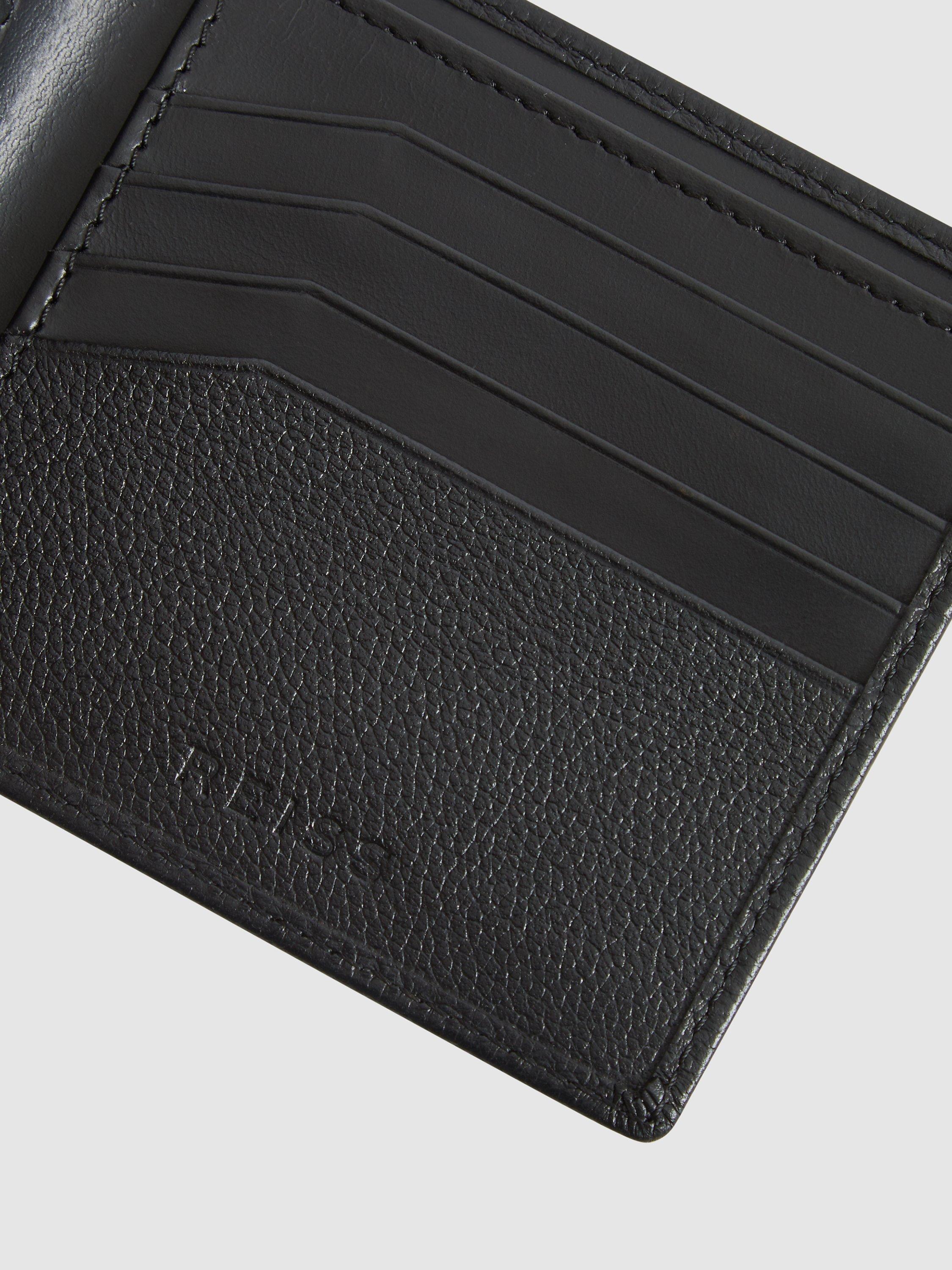 Product image 2 of 4, which shows Reiss Cabot Leather Wallet, Black
