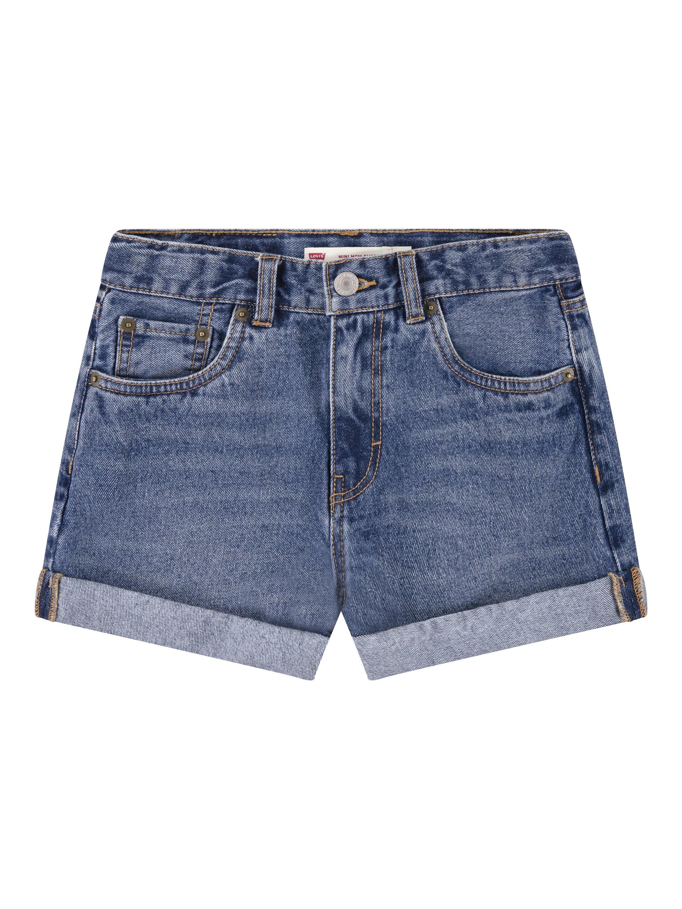Levi's Kids' Mini Mom Denim Shorts, Blue Denim