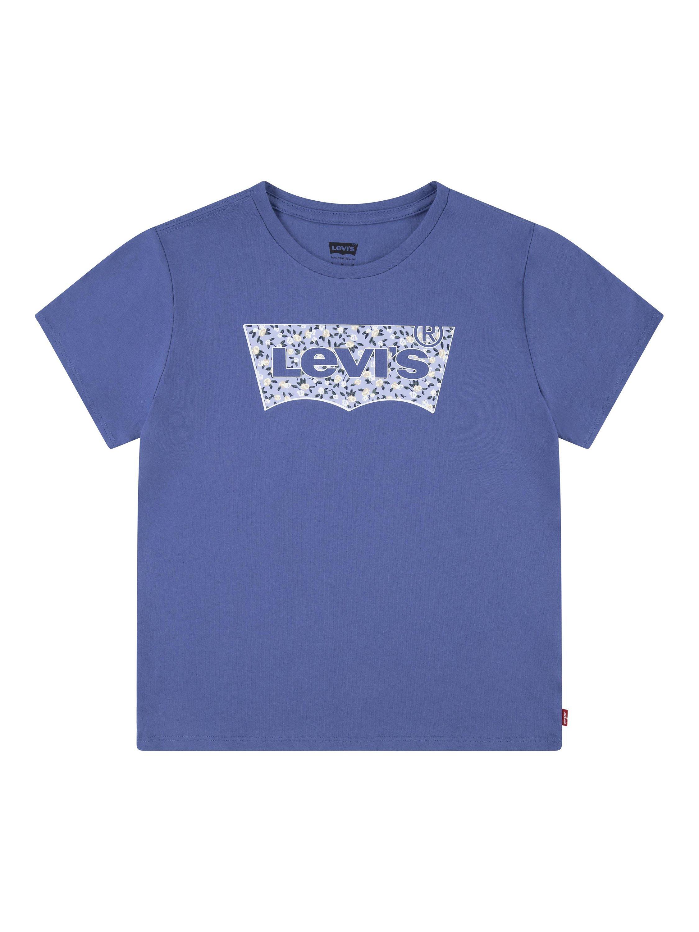 Levi Kids' Organic Cotton Ditsy Batwing Tee, Blue