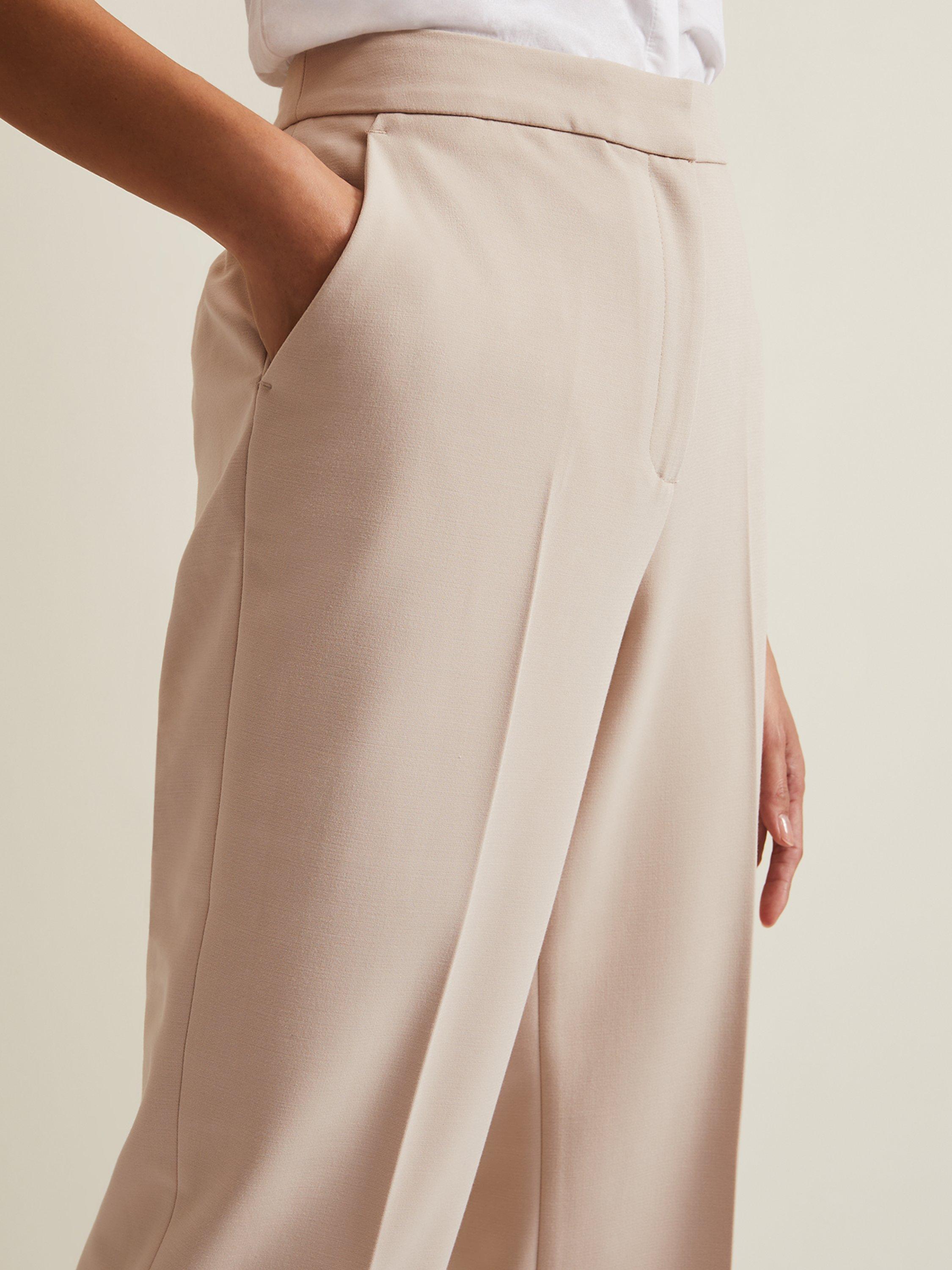 Phase Eight Everlee Cropped Straight Leg Trousers, Stone, 18