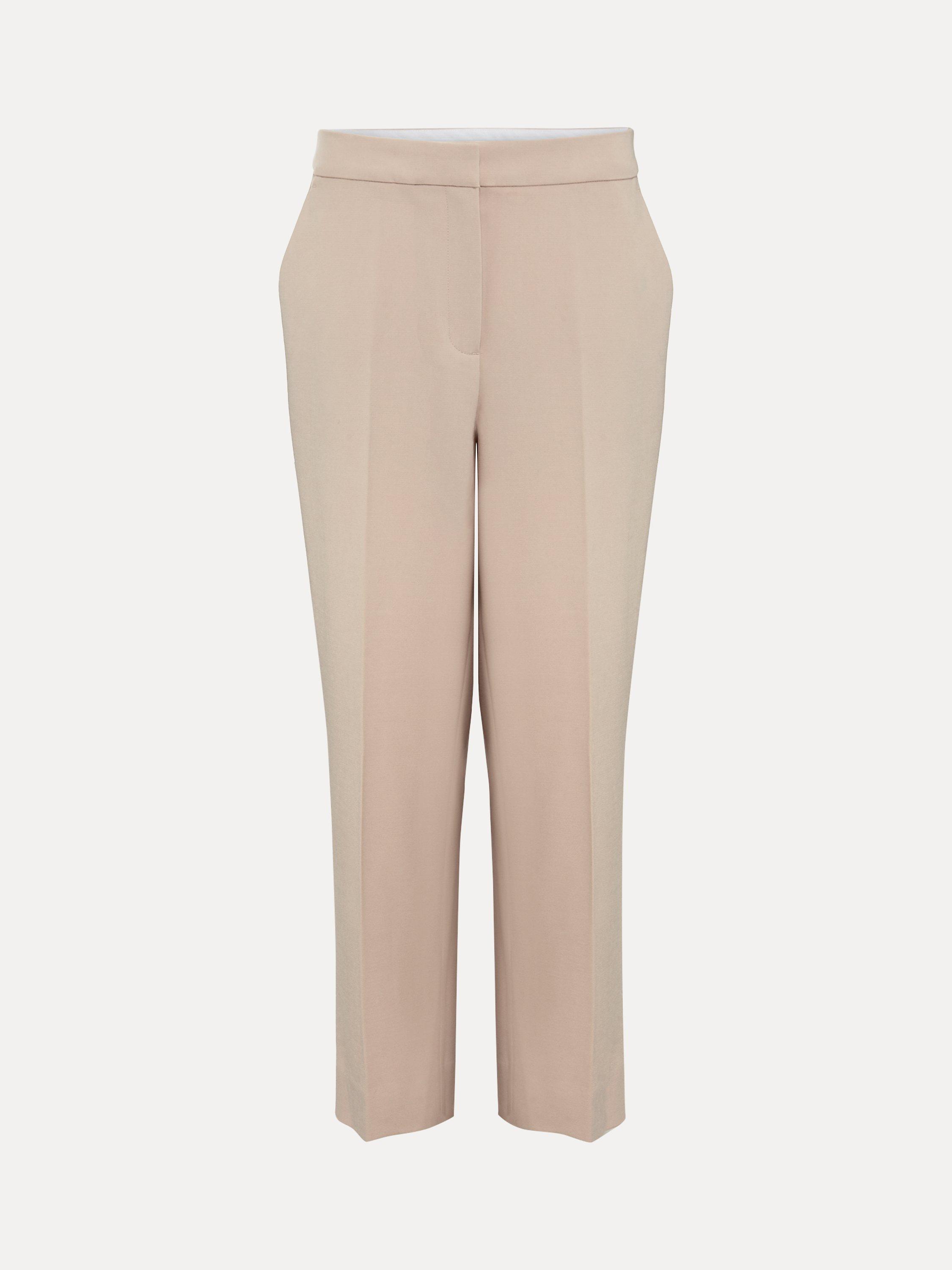 Phase Eight Everlee Cropped Straight Leg Trousers, Stone, 18