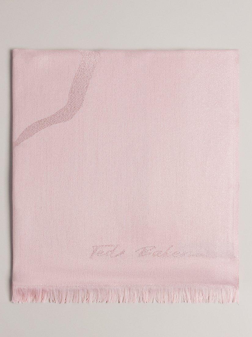 Ted Baker Shersa Floral Logo Scarf, Light Pink, One Size
