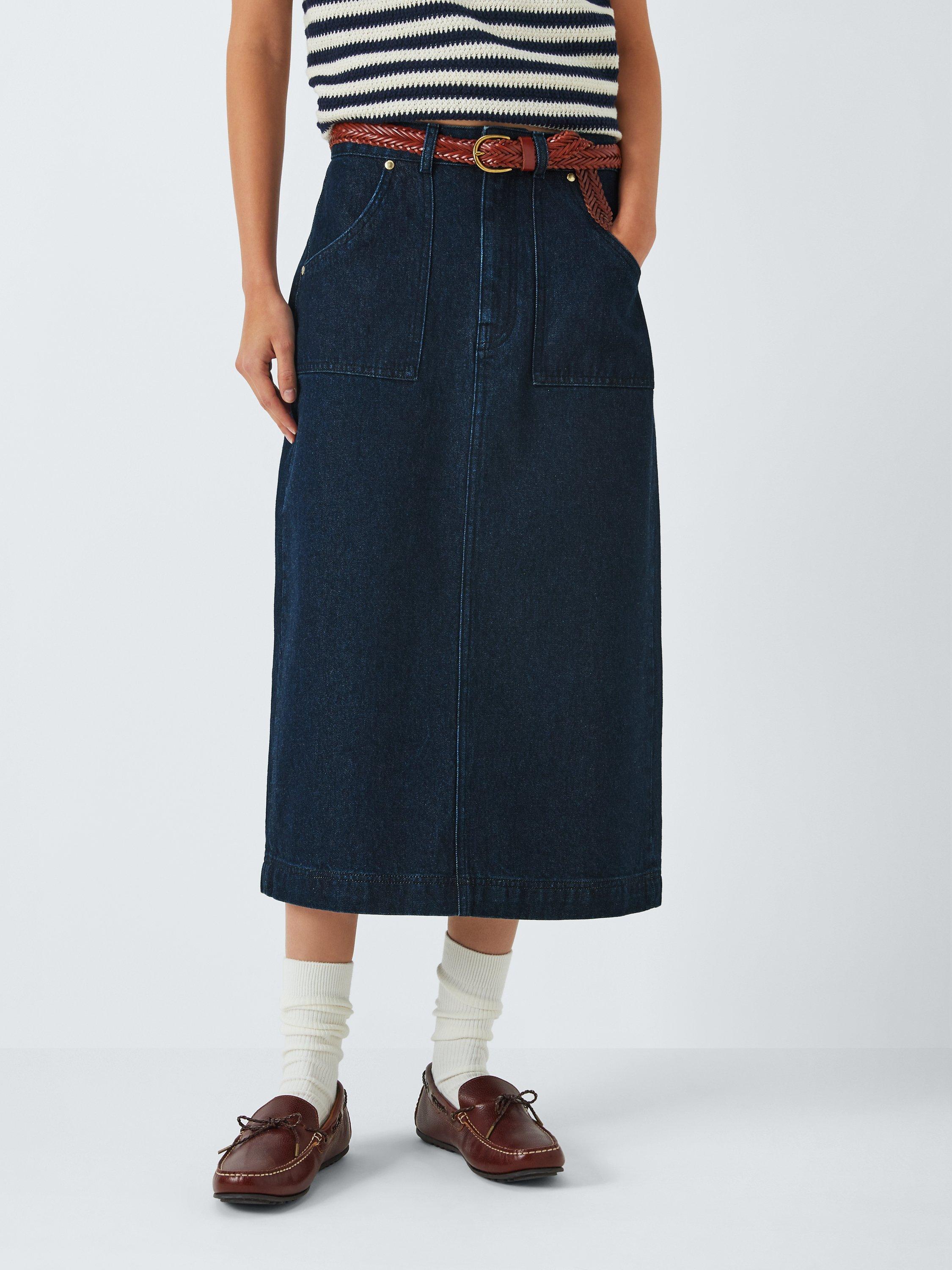 Barbour Tomorrow's Archive Piper Denim Midi Skirt, Indigo