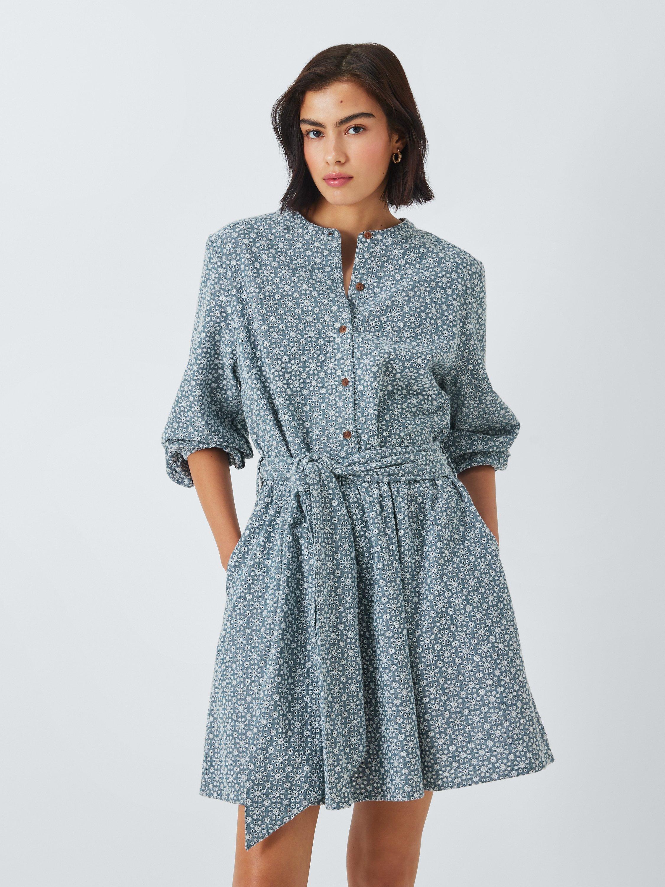 Barbour Tomorrow's Archive Selma Broderie Anglaise Mini Dress, Indigo