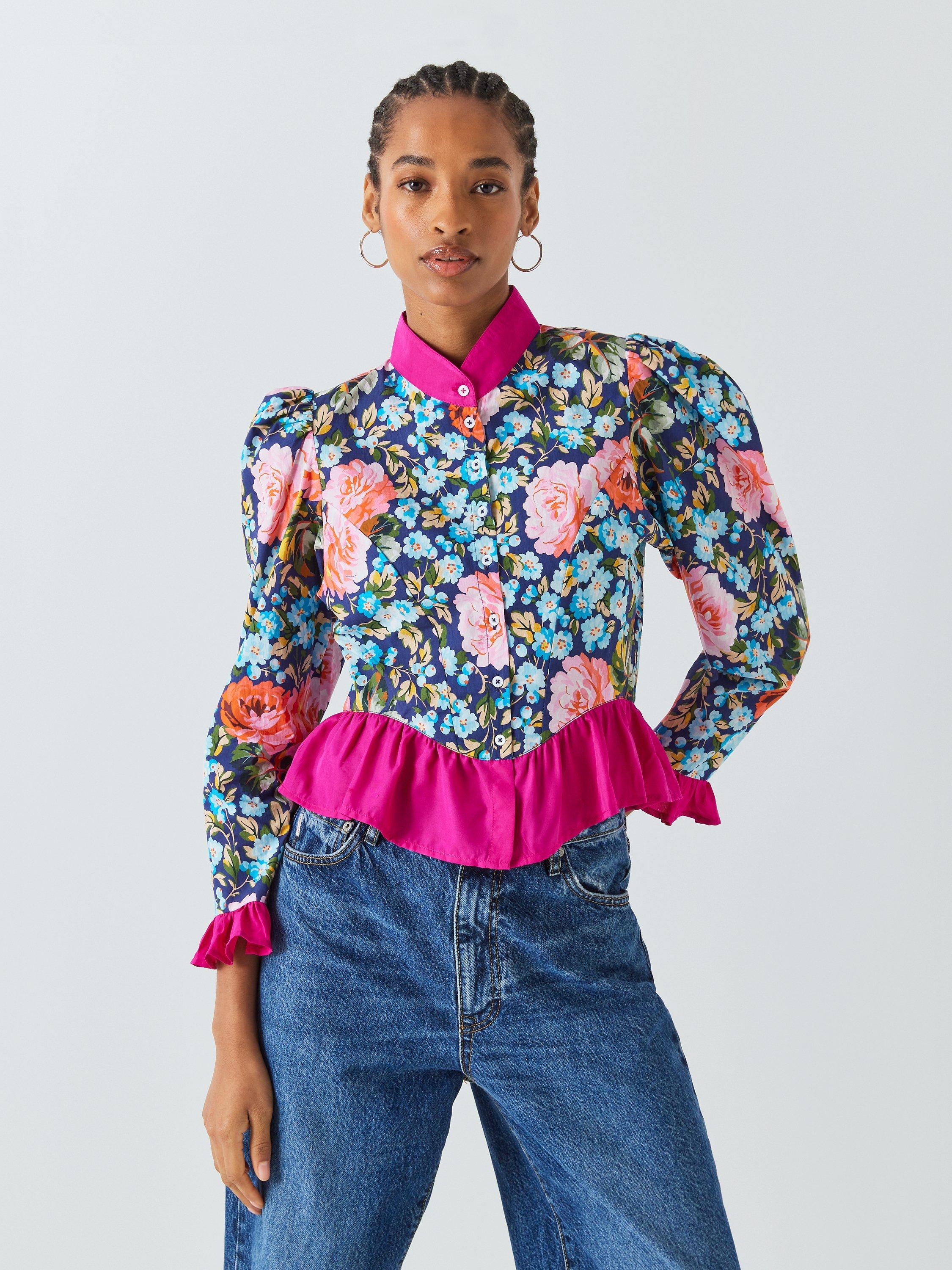 Batsheva x Laura Ashley Grace Emilia Floral Shirt, Pink/Multi