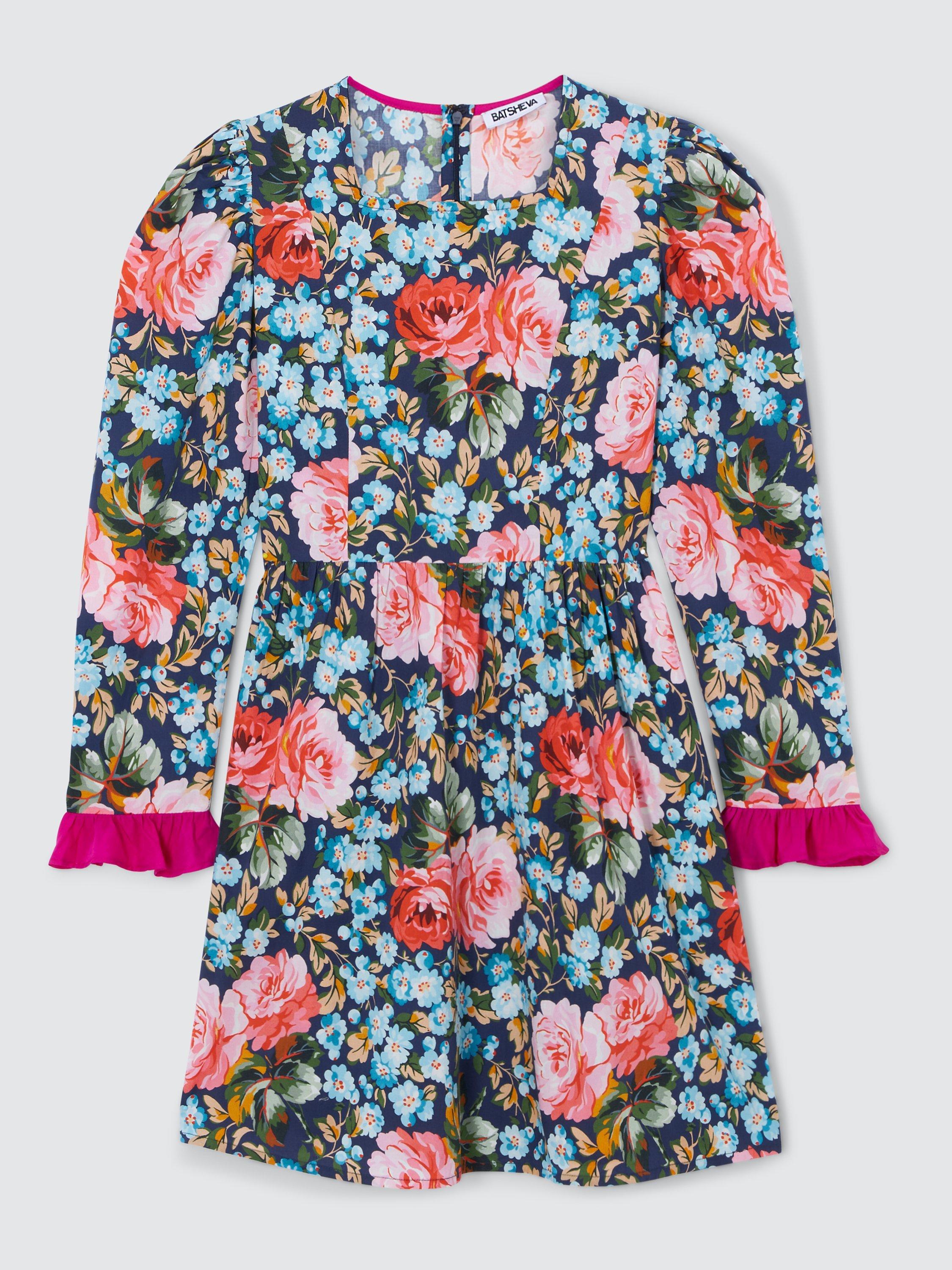 Product image 4 of 6, which shows Batsheva x Laura Ashley Prarie Emilia Floral Mini Dress, Pink/Multi, 10