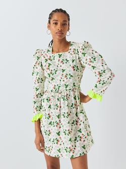Batsheva x Laura Ashley Prarie Strawberry Field Mini Dress, White/Multi, White/Multi