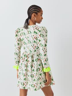 Batsheva x Laura Ashley Prarie Strawberry Field Mini Dress, White/Multi - view 2, White/Multi