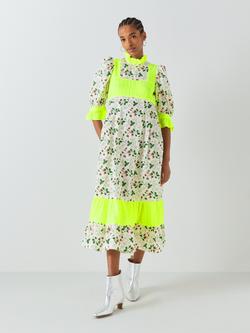 Batsheva x Laura Ashley Ruthin Strawberry Field Midi Dress, White/Multi, White/Multi