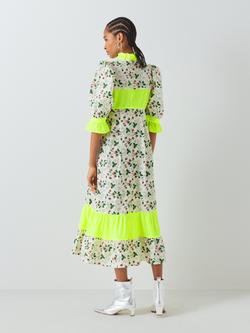 Batsheva x Laura Ashley Ruthin Strawberry Field Midi Dress, White/Multi - view 2, White/Multi