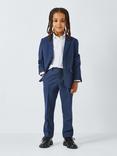 John Lewis Heirloom Collection Kids' Check Suit Trousers, Navy