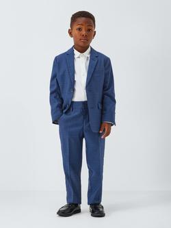 John Lewis Heirloom Collection Kids' Check Suit Trousers, Navy - view 2, Navy