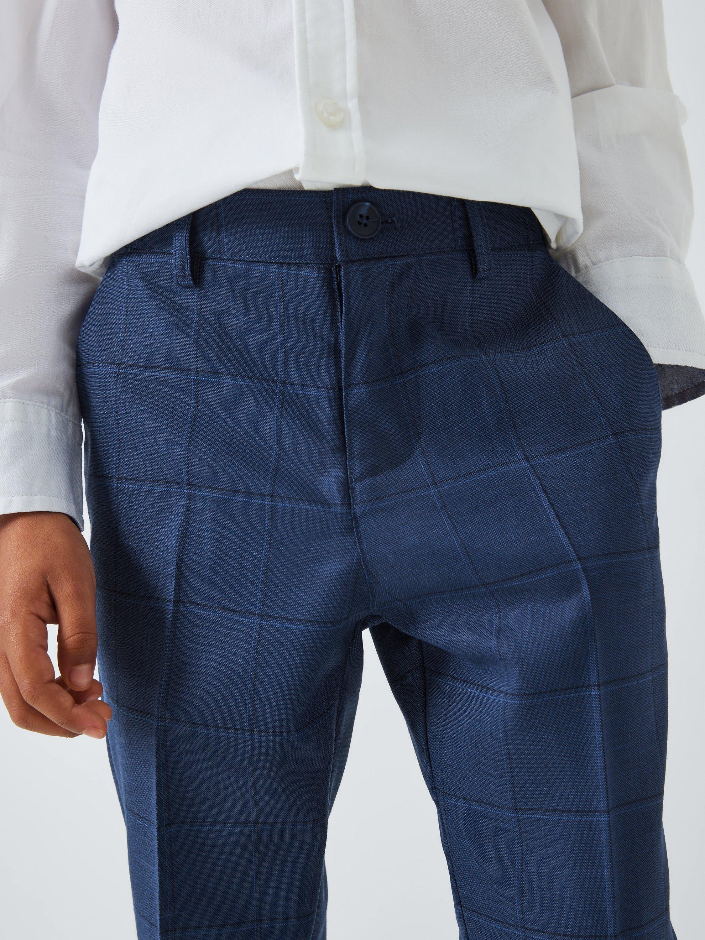 Product image 3 of 8, which shows John Lewis Heirloom Collection Kids' Check Suit Trousers, Navy, 3 years