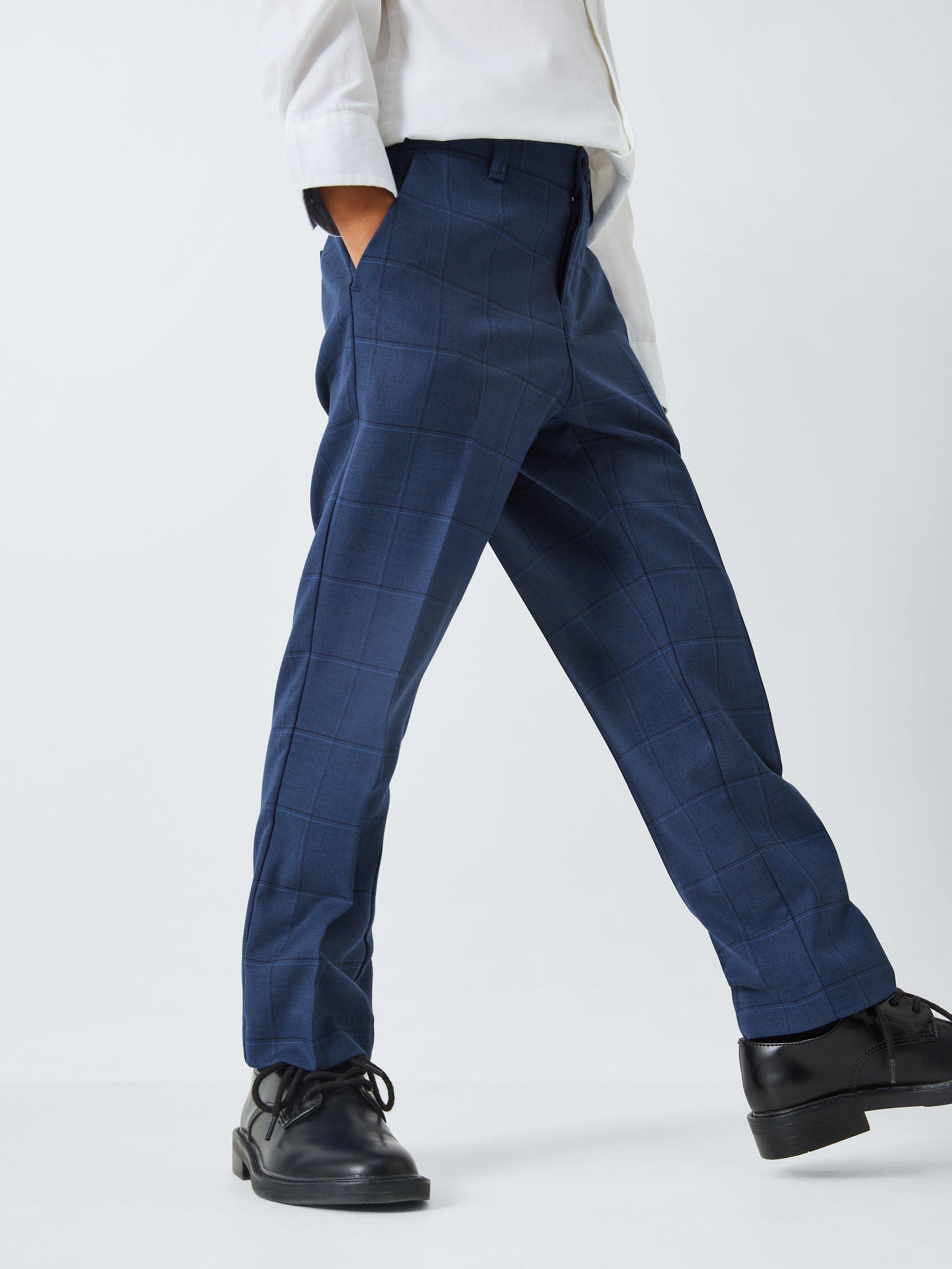 Product image 6 of 8, which shows John Lewis Heirloom Collection Kids' Check Suit Trousers, Navy, 3 years