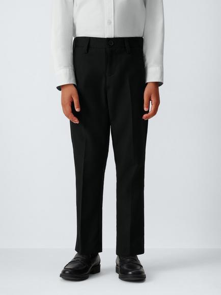 John Lewis Heirloom Collection Kids' Tailored Twill Trousers, Black, Black