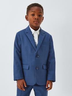 John Lewis Heirloom Collection Kids' Check Suit Jacket, Navy, Navy