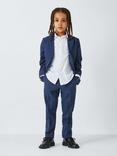 John Lewis Heirloom Collection Kids' Check Suit Jacket, Navy