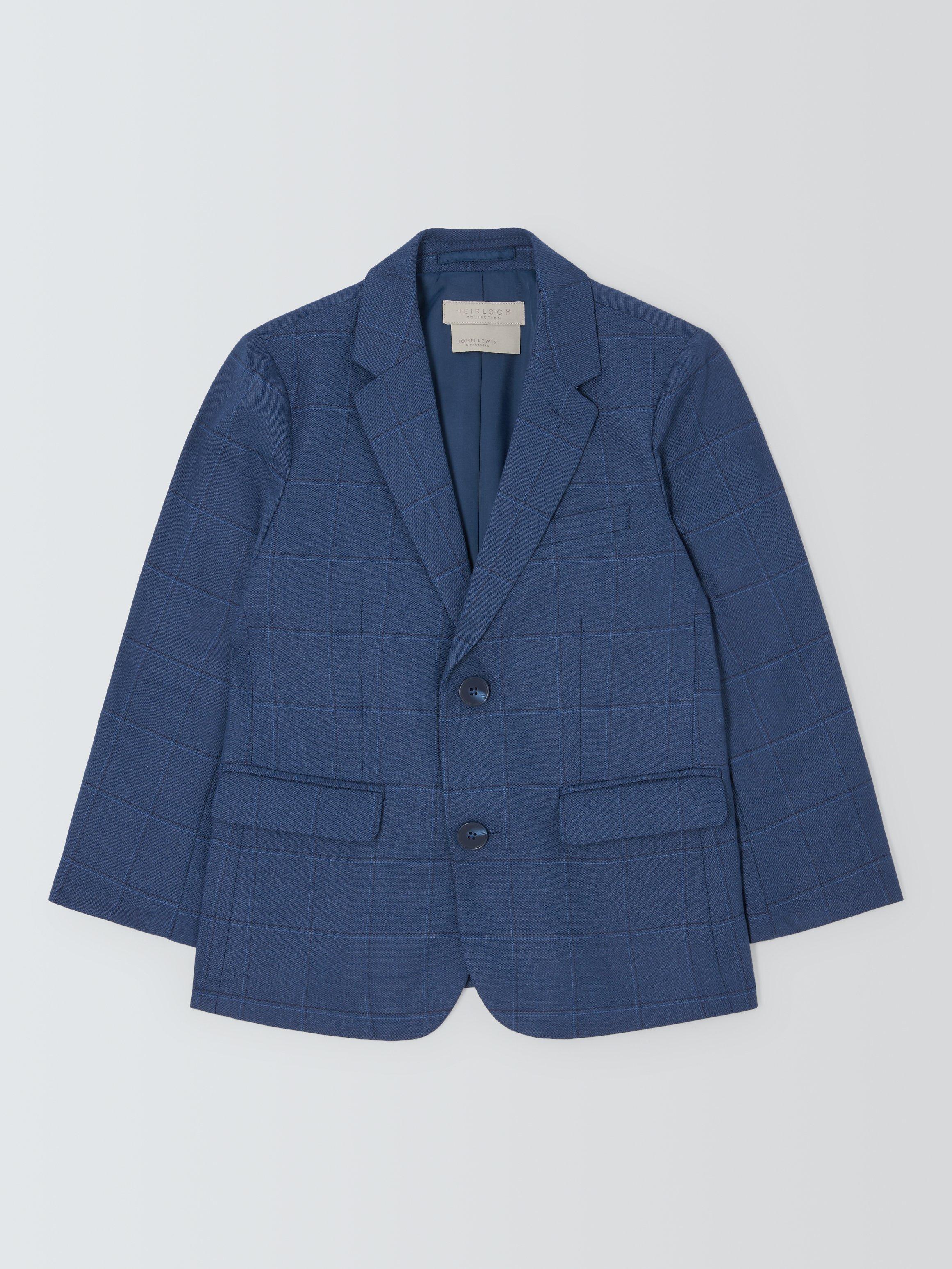 Product image 3 of 7, which shows John Lewis Heirloom Collection Kids' Check Suit Jacket, Navy, 3 years