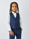 John Lewis Heirloom Collection Kids' Check Suit Waistcoat, Navy