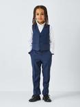 John Lewis Heirloom Collection Kids' Check Suit Waistcoat, Navy