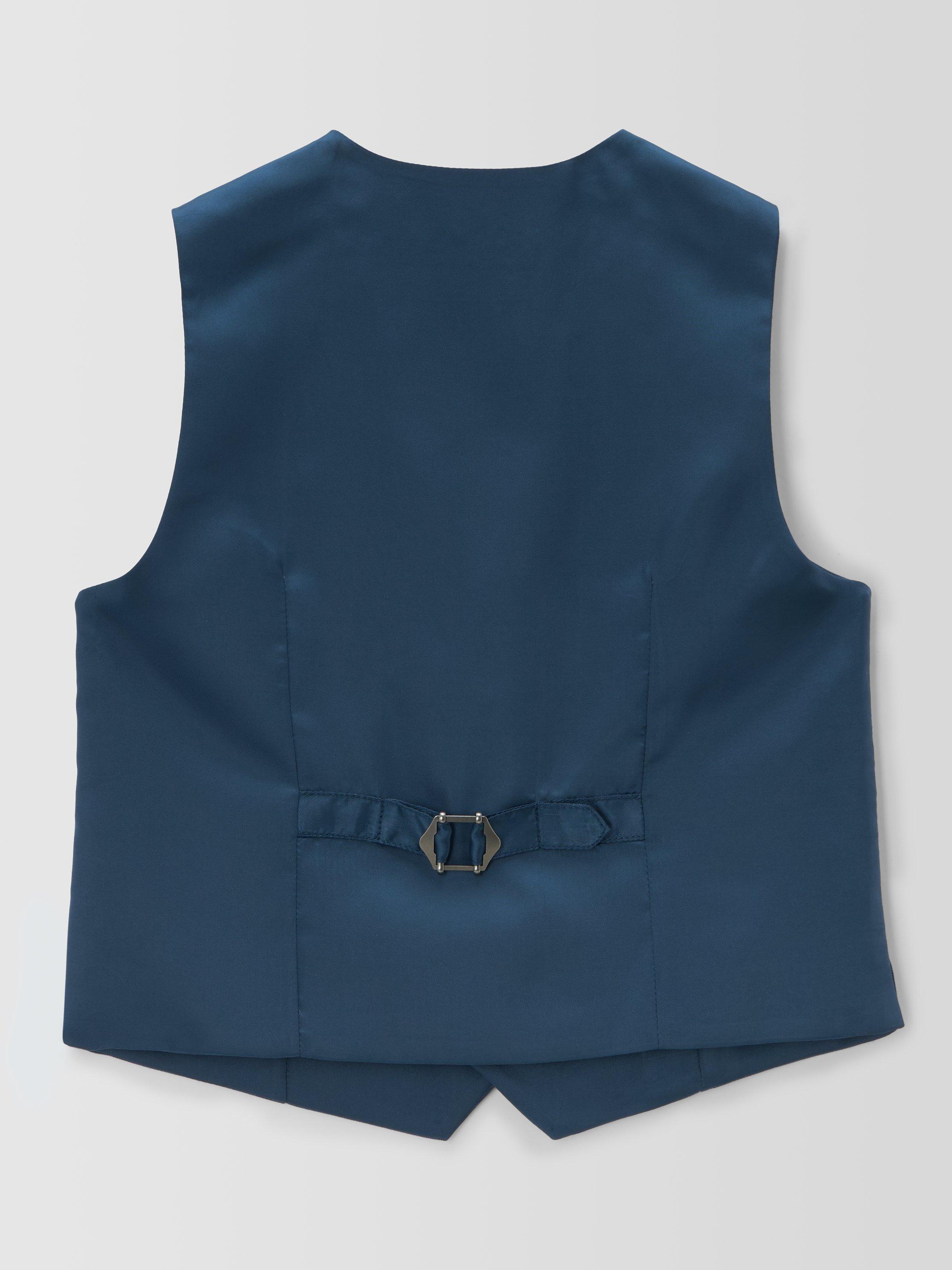 Product image 7 of 7, which shows John Lewis Heirloom Collection Kids' Check Suit Waistcoat, Navy, 3 years