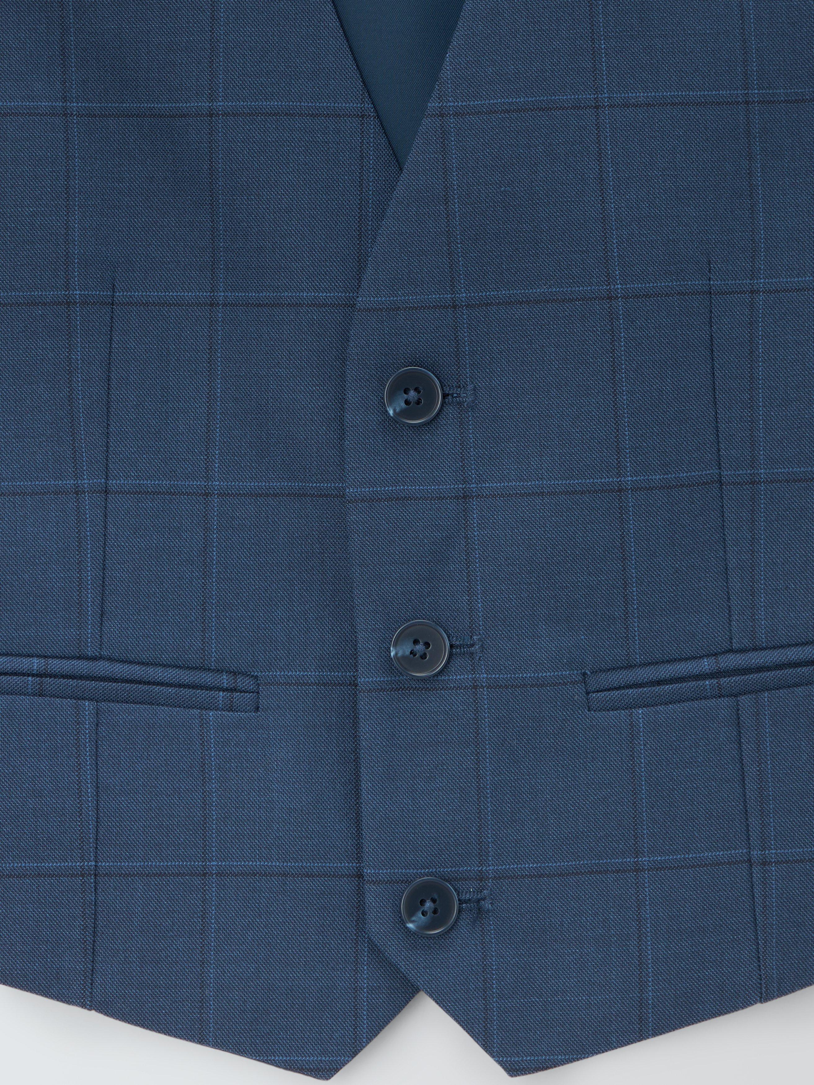 Product image 6 of 7, which shows John Lewis Heirloom Collection Kids' Check Suit Waistcoat, Navy, 3 years