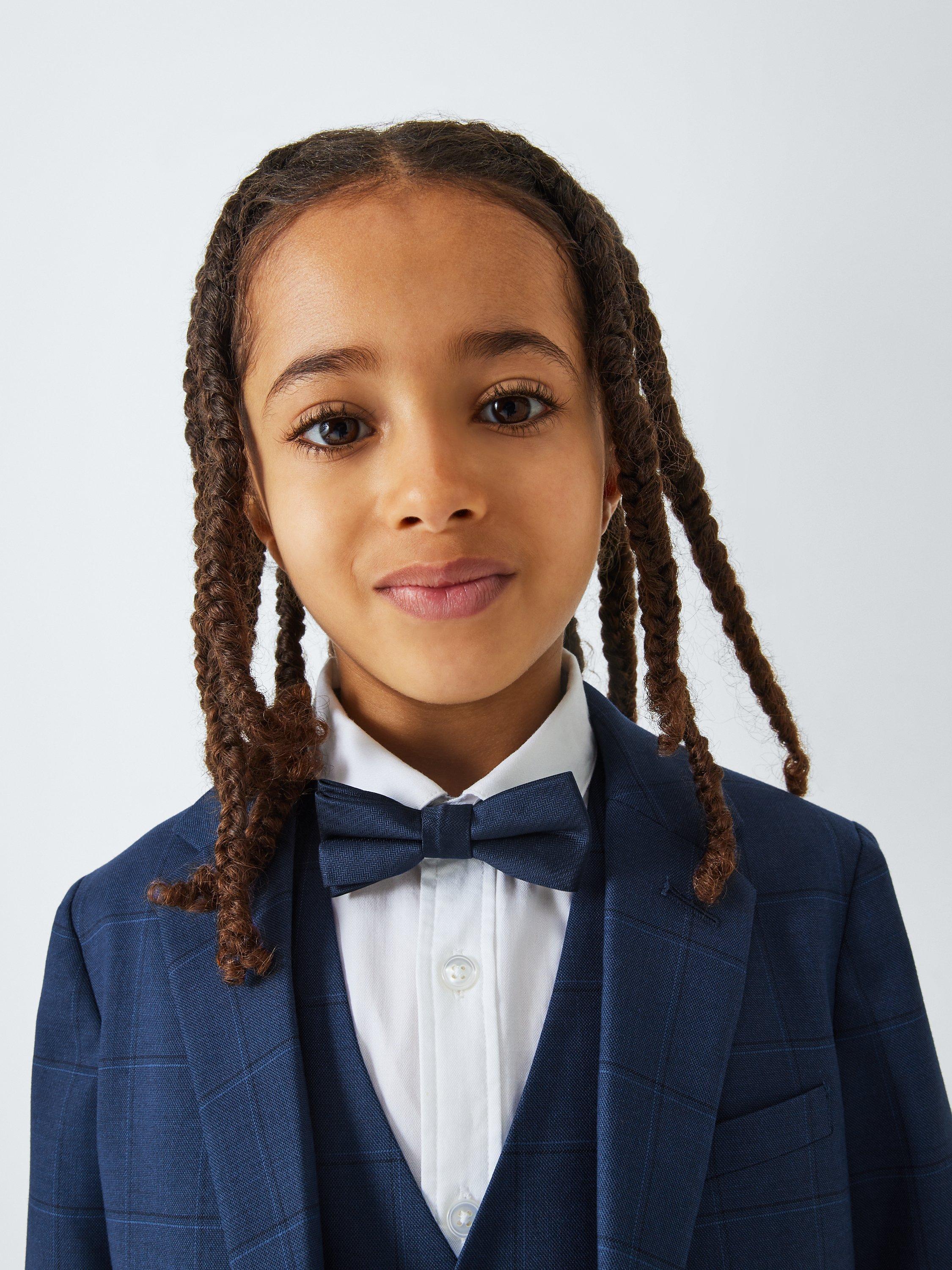 Product image 5 of 7, which shows John Lewis Heirloom Collection Kids' Check Suit Waistcoat, Navy, 3 years