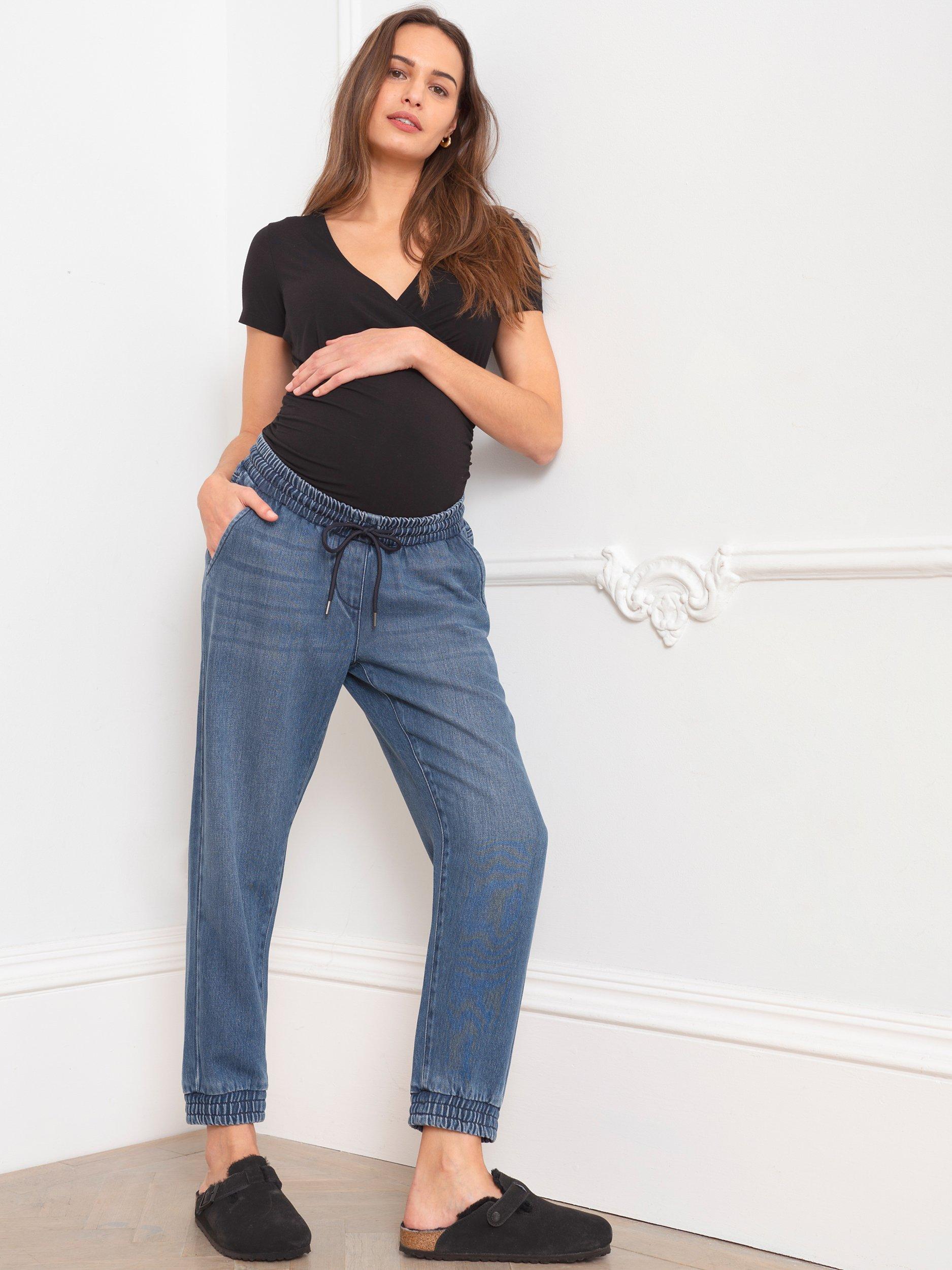 Seraphine Jameson Denim Maternity Joggers, Blue