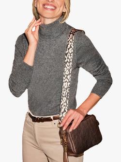 Pure Collection Cashmere Roll Neck Jumper, Soft Charcoal