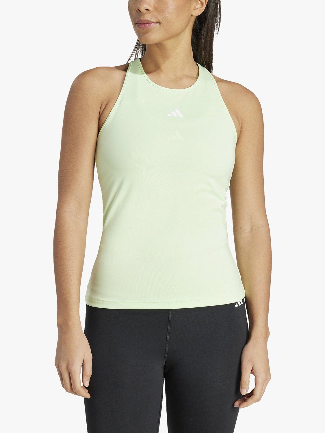 adidas Women's Tech Fit Raceback Training Top, Green Spark/White