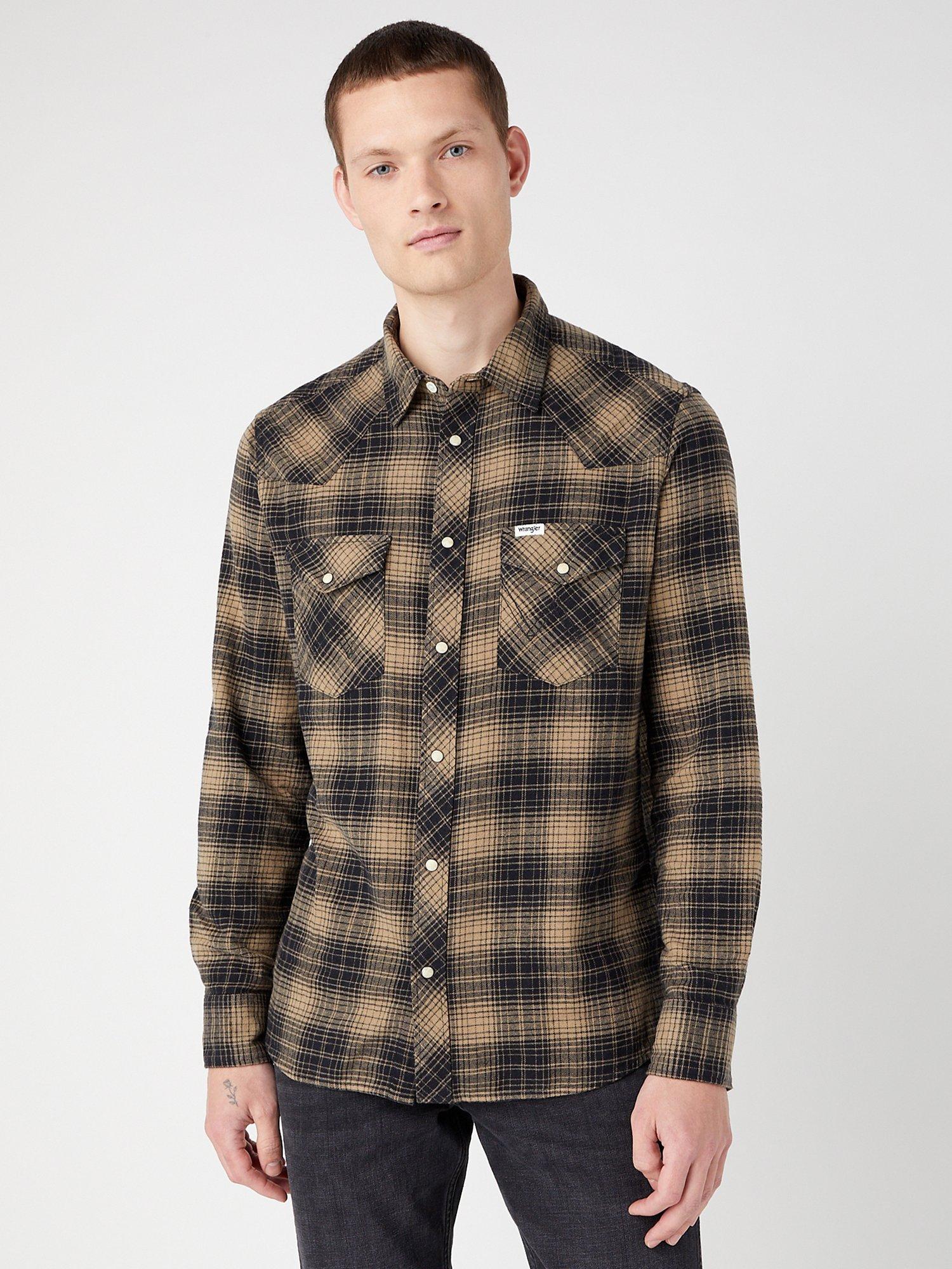 Wrangler Western Check Shirt, Brown Blk