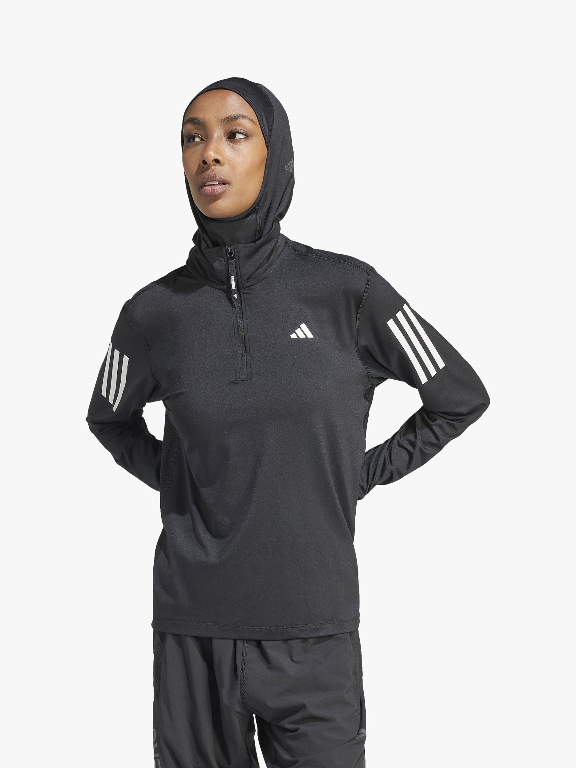 adidas Women s Own The Run 1 2 Zip Running Top Blacl