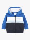 BOSS Baby Zip Through Hooded Cardigan, Blue/Multi