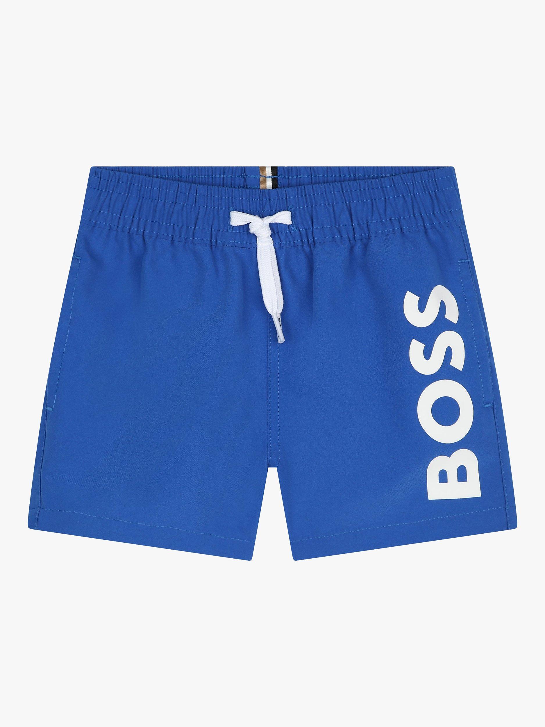 BOSS Baby Logo Drawstring Swim Shorts, Blue