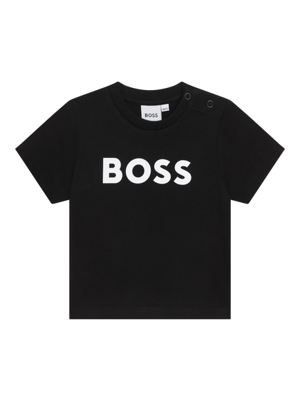 HUGO BOSS Baby Short Sleeve Logo T-Shirt, Black, Black