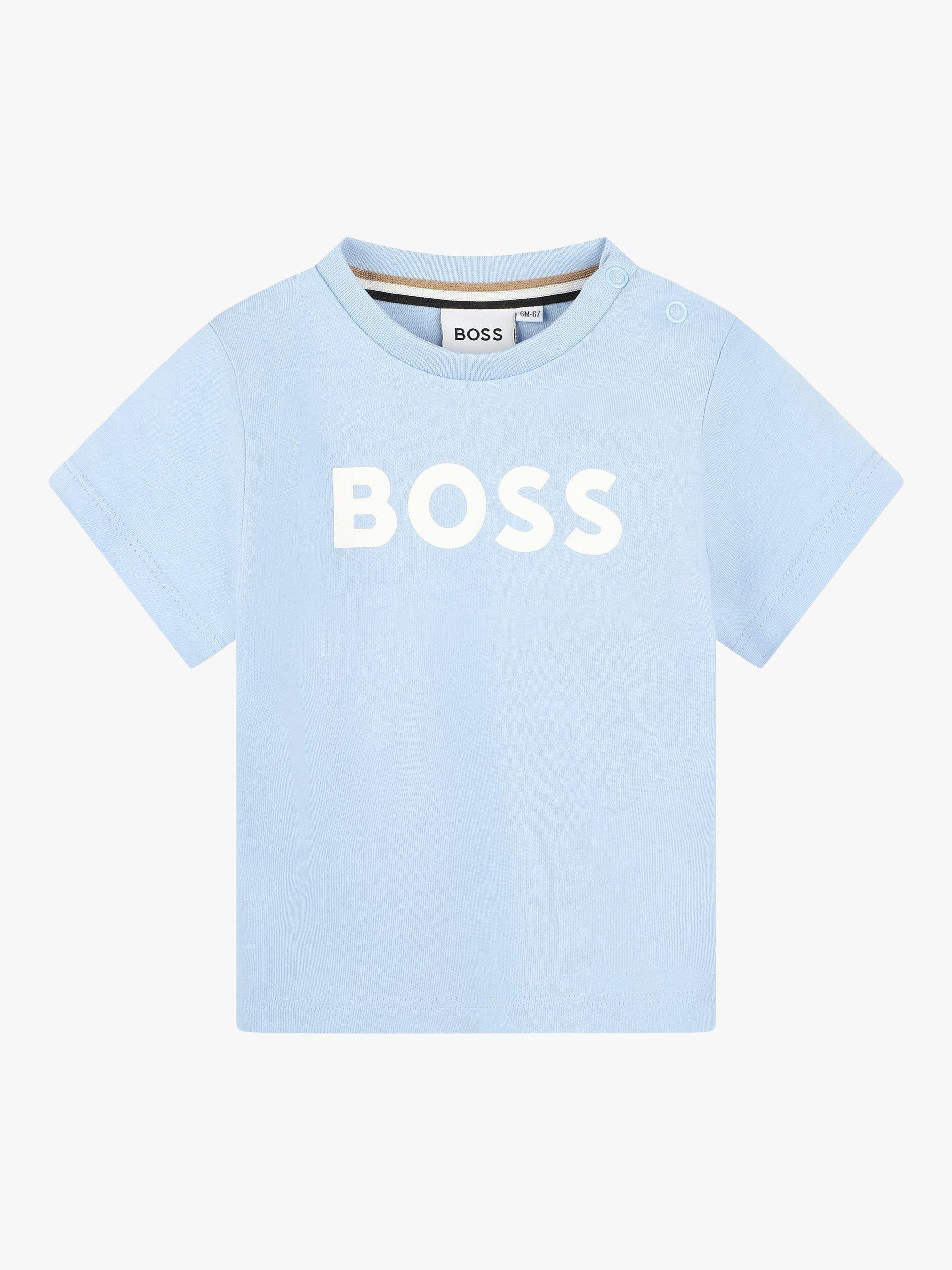 BOSS Baby Short Sleeve Logo T-Shirt, Light Blue