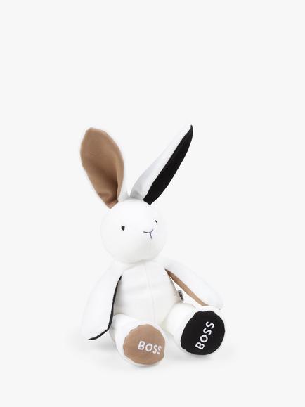 BOSS Kids' Logo Bunny, White/Multi, White/Multi