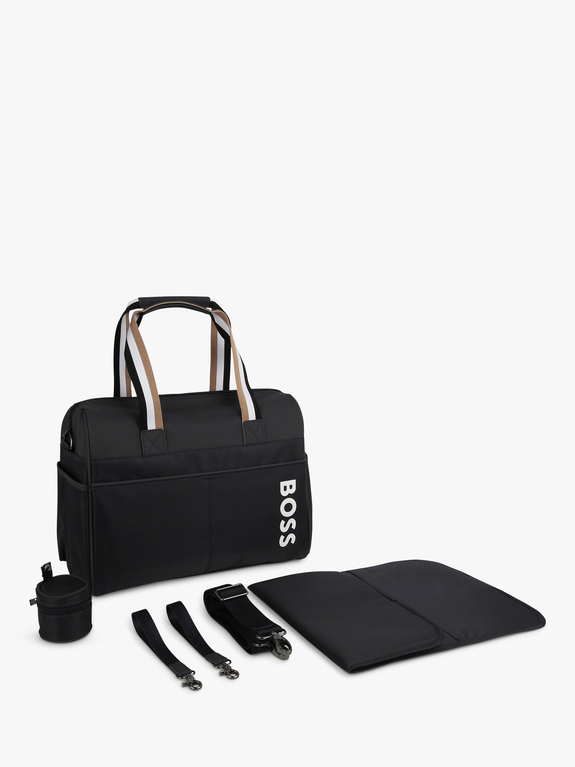 BOSS Stripe Handle Baby Changing Bag, Black