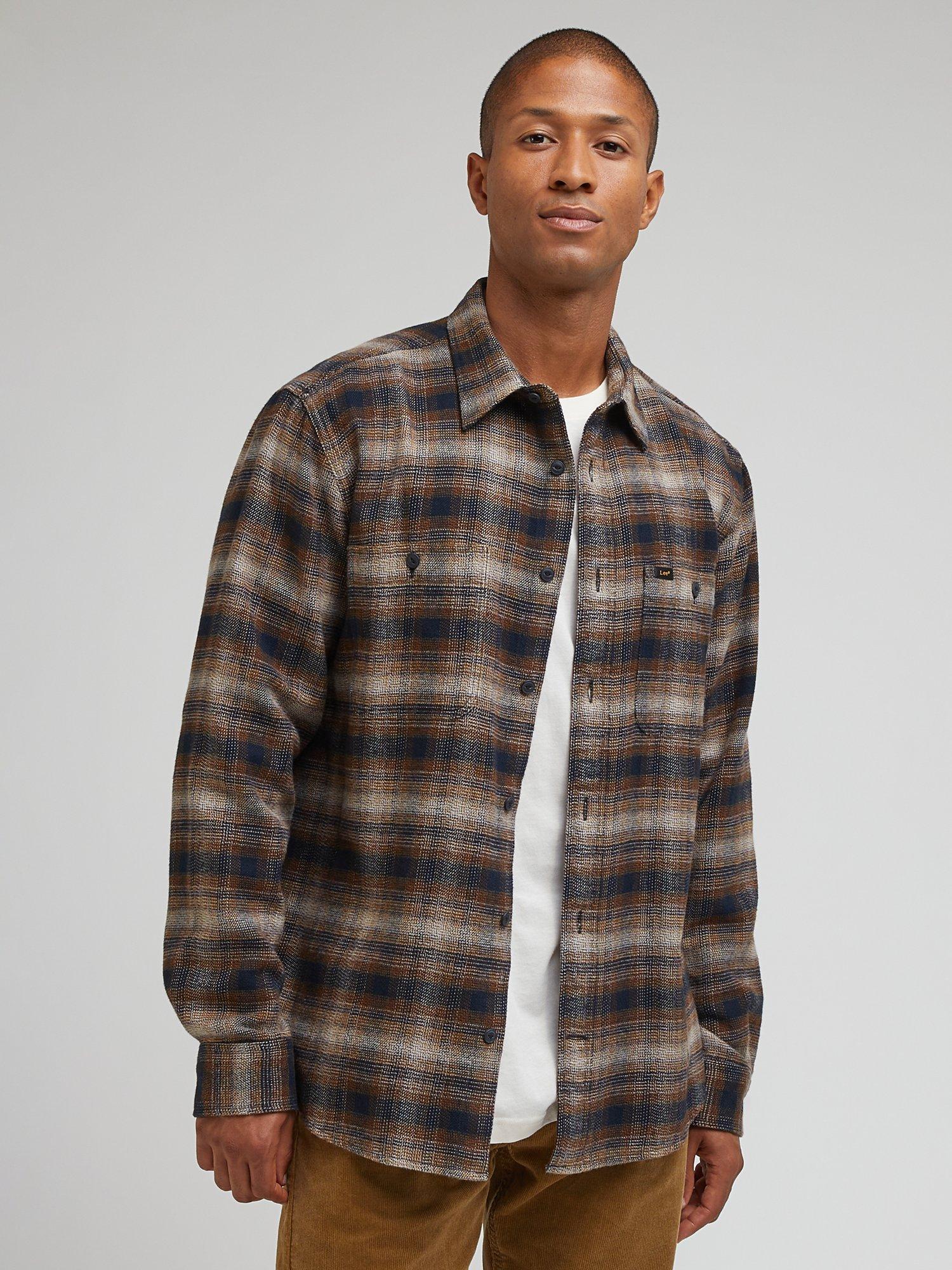 Lee Worker Long Sleeve Shirt, Brown/Multi