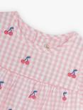 JoJo Maman Bébé Baby Cherry Check Pretty Blouse, Pink