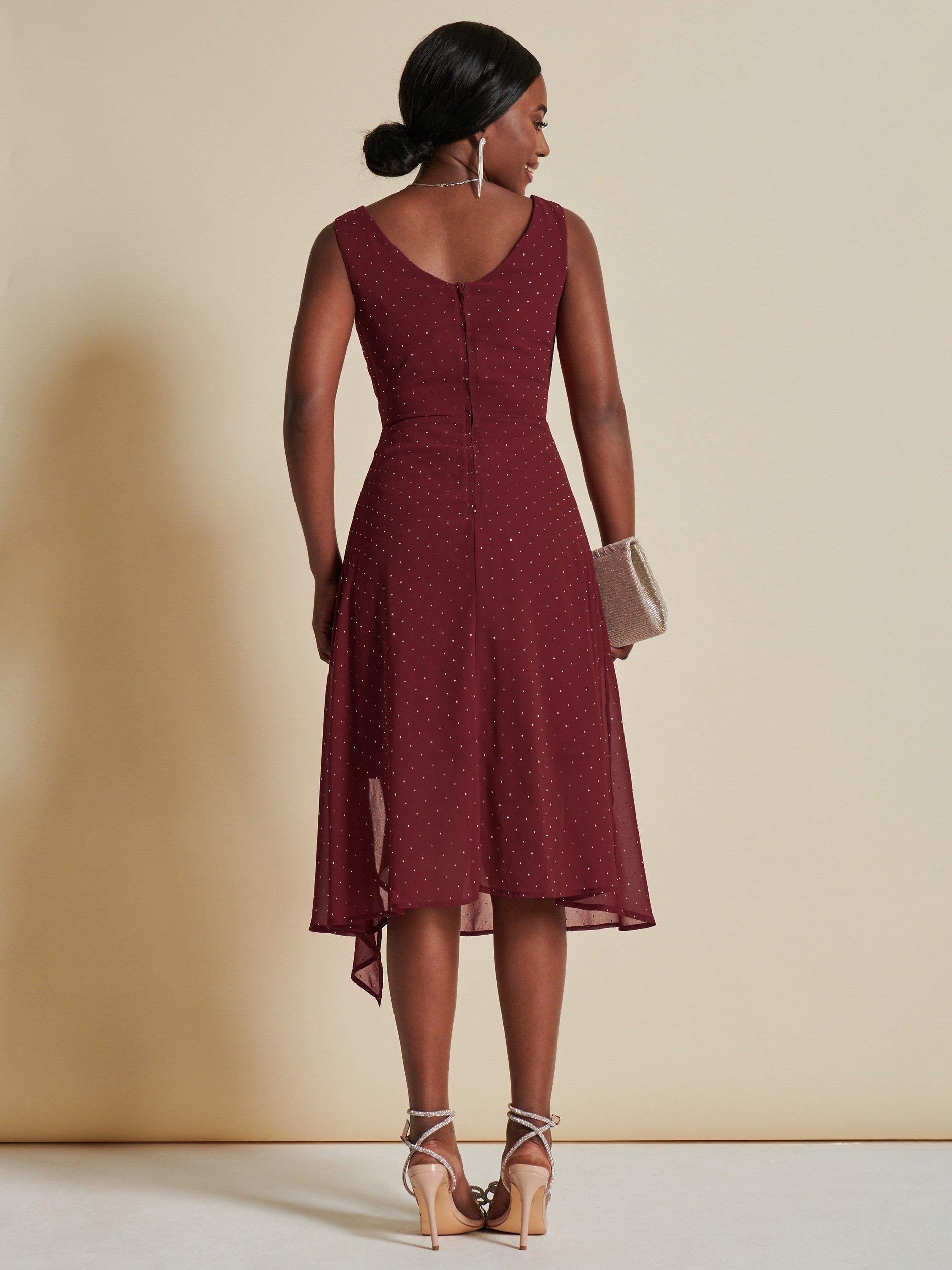 Jolie moi burgundy dress hotsell