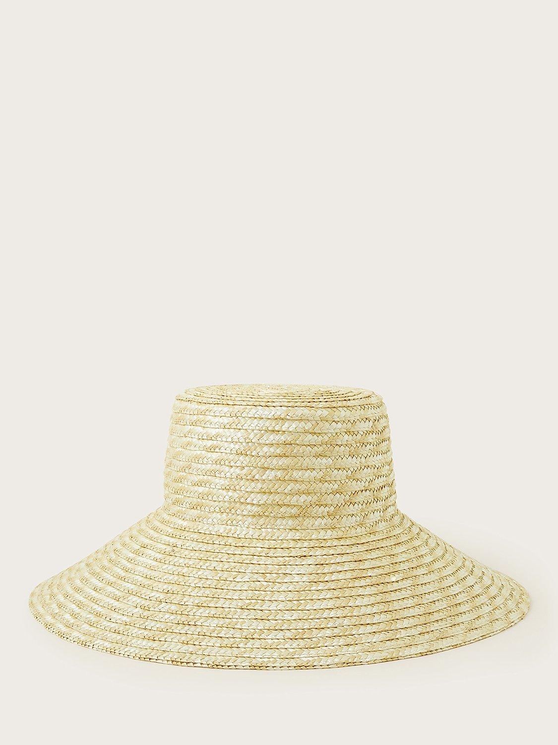 Monsoon Wide Brim Straw Hat, Beige